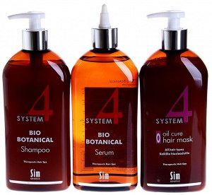 System 4 Комплекс от выпадения волос 500мл (шампунь+сыворотка+маска О)