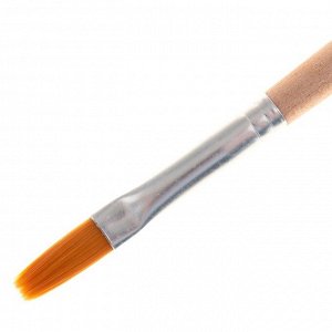 Кисть нейлон № 9, плоская, деревянная ручка