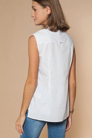 Базовая блузка из хлопка со спандексом, D29.653