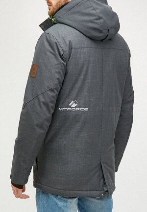 Мужская зимняя горнолыжная куртка серого цвета 18128Sr