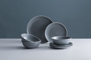Набор обеденной посуды Classic 12 предметов серый