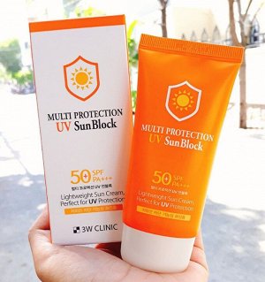 3W Clinic Multi Protection UV Sunblock SPF50 PA+++ Нежный солнцезащитный крем