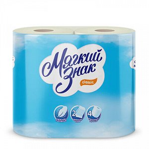 Туалетная бумага SunDay/Velis/Classic 2-х слойная Белая, 4шт, арт. 000343