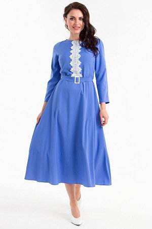 Платье "Глория" с пояском (синий индиго) П1360-11