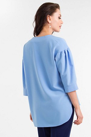 Блуза Молли с пояском (голубая) Б1357-5
