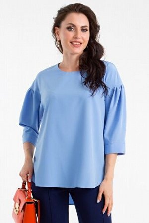 Блуза Молли с пояском (голубая) Б1357-5