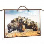 Папка для чертежей и рисунков А3 ArtSpace &quot;Военная техника&quot;, пластик, на молнии