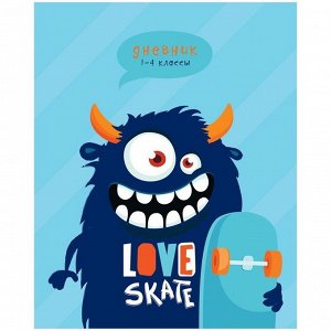 Дневник 1-4 кл. 48л. "Love skate", ВД-лак