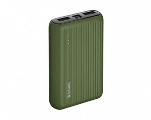 Внешний АКБ 10000 mAh NRG Color, 2.4A, 2USB, зеленый, Deppa, 33567