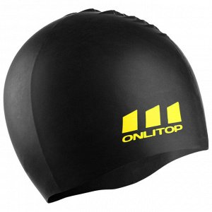 Шапочка для плавания ONLITOP, силикон, цвет чёрный, обхват 54-60 см