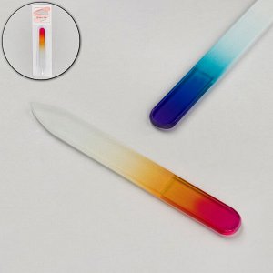 Пилка стеклянная для ногтей «Радуга», 9 см, цвет МИКС