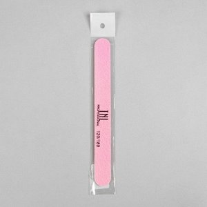 Пилка-наждак, абразивность 120/180, 18 см, цвет розовый