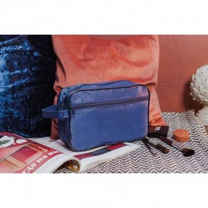 Косметичка дорожная, отдел на молнии, наружный карман, с ручкой, цвет синий