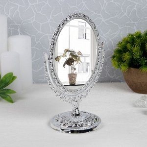 Зеркало настольное «Ажур», двустороннее, с увеличением, зеркальная поверхность — 9 - 12 см, МИКС