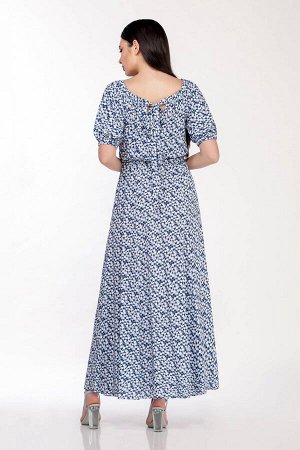 Платье LaKona 1307 сине-белый цветы