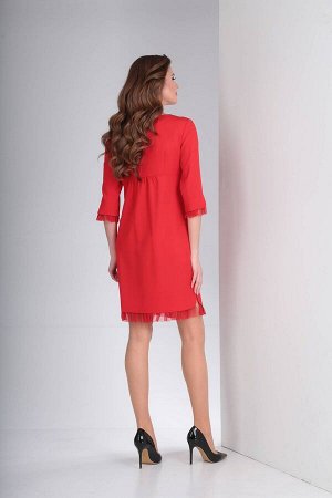 Платье TVIN 7390 красный с красной отделкой