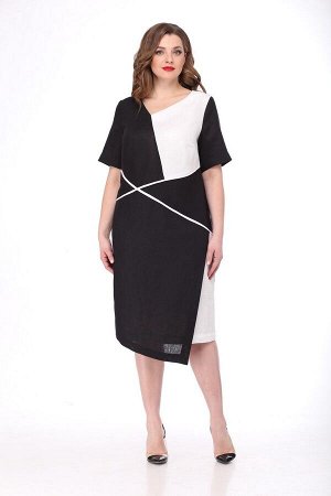 Платье MALI 419-025 черный+белый