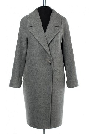 01-09722 Пальто женское демисезонное валяная шерсть серый