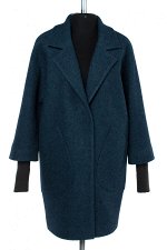 01-9618 Пальто женское демисезонное вареная шерсть сине-зеленый