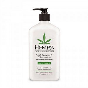 Хемпз Молочко для тела увлажняющее Fresh Coconut & Watermelon Herbal Body Moisturizer, 500 мл (Hempz, Кокос и арбуз)