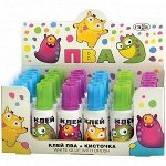Клей ПВА Гамма &quot;Тося, Бося, Зося&quot;, 20г, с кисточкой