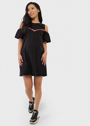 Платье "Кира" для беременных и кормящих; цвет: черный
