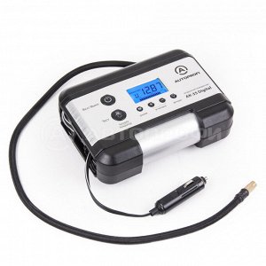 Цифровой компрессор AUTOPROFI, 30 л./мин.,  "4 в 1", 12V/15A, 140W, 7 Атм.,  шланг 0,7 м., питание от прикуривателя, ЖК дисплей, установка давления, тестирование АКБ и генератора, фонарь, набор из 4-х