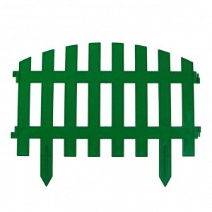 Декоративный забор для сада и огорода, 35 ? 210 см, 5 секций, пластик, зелёный, RENESSANS, Greengo