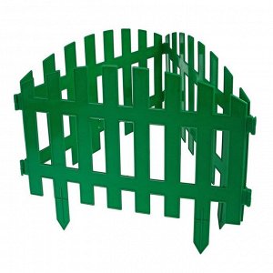 Декоративный забор для сада и огорода, 35 * 210 см, 5 секций, пластик, зелёный, RENESSANS,