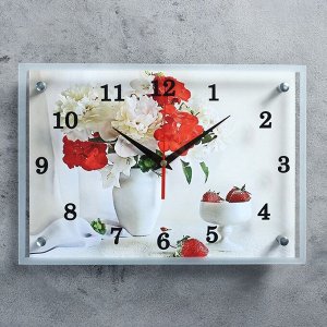 Часы настенные, серия: Цветы, "Цветы в вазе", 25х35 см