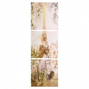 Модульная картина "Летний Париж" (3-35х35) 35х105 см