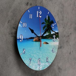 Часы настенные, серия: Море, "Райский остров", 24 см