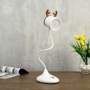 Лампа настольная сенсорная 85310/1 30хLED 4Вт диммер USB AKB белый-кофе 14х11х48,5 см