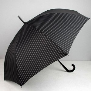 Зонт - трость полуавтоматический «Полоска», 8 спиц, R = 56, цвет чёрный, 1721