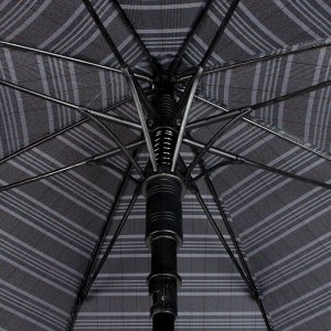 Зонт - трость полуавтоматический «Полоска», 8 спиц, R = 60, цвет чёрный/серый, 1936