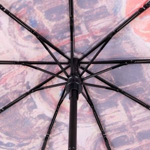 Зонт автоматический «Романтика», 3 сложения, 9 спиц, R = 50 см, цвет МИКС