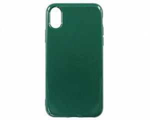 Чехол iPhone X/XS Силикон 2.0mm (темно-зеленый)