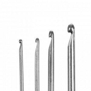 Крючки для вязания металлические «Рукодельница», d = 1/1,2/1,6/2 мм, 13,5 см, 4 шт