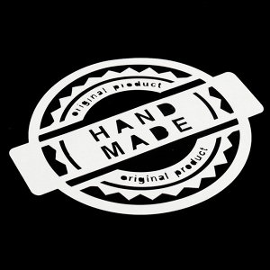 Трафарет пластик круглый "Hand Made" d=14 см