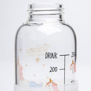 Бутылочка для кормления 250 мл., стекло, цвет белый, антиколик