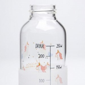 Бутылочка для кормления 250 мл., стекло, цвет белый, антиколик