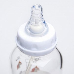 Бутылочка для кормления 250 мл., стекло, цвет белый, антиколик.