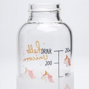 Бутылочка для кормления 250 мл., стекло, цвет белый, антиколик.