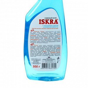 Средство для мытья стёкол и зеркал ISKRA, с нашатырным спиртом, 500 мл