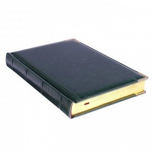 Ежедневник полудатированный А5+, 208 листов Boss, твёрдая обложка, искусственная кожа, золотой срез, зелёный
