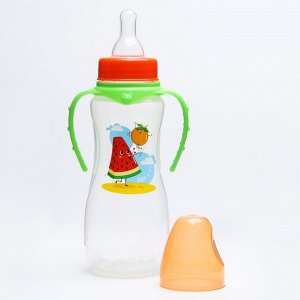 Mum&Baby Бутылочка для кормления «Арбуз» 250 мл приталенная, с ручками