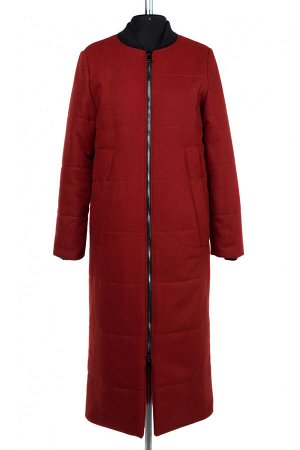 02-2864 Пальто женское утепленное сукно терракот