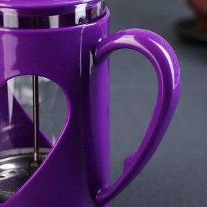 Френч-пресс стеклянный Доляна «Комплимент», 800 мл, цвет фиолетовый