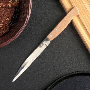 Нож кухонный Труд Вача «Ретро», овощной, лезвие 12,5 см, с деревянной ручкой, цвет бежевый 1573652