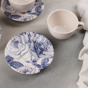 Сервиз чайный 12 предметов «Синяя роза»: 6 чашек, 6 блюдец